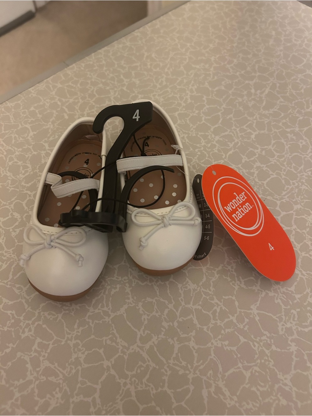 wonder nation White Girls' Bow Strap Ballet Flats